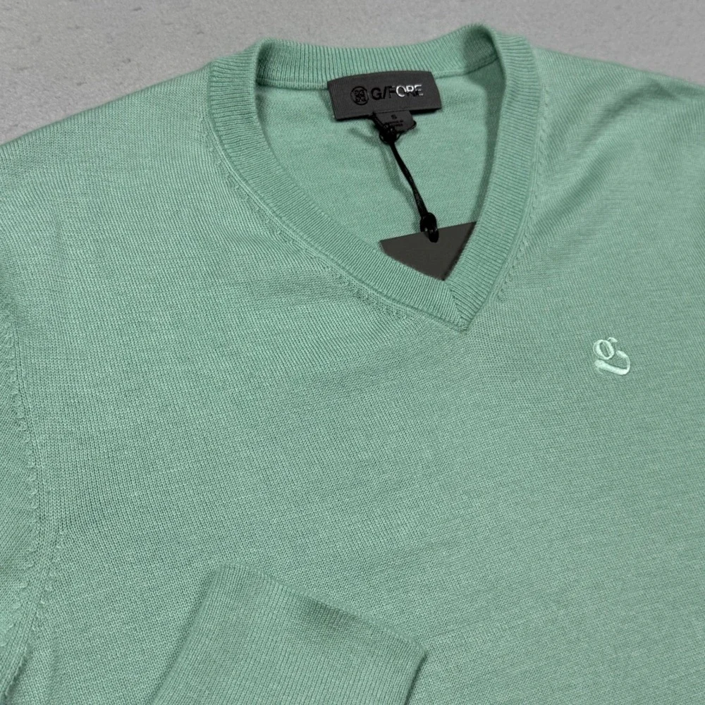G/FORE Mens Mint Green 100% Cashmere V-Neck Golf Sweater NWT Small